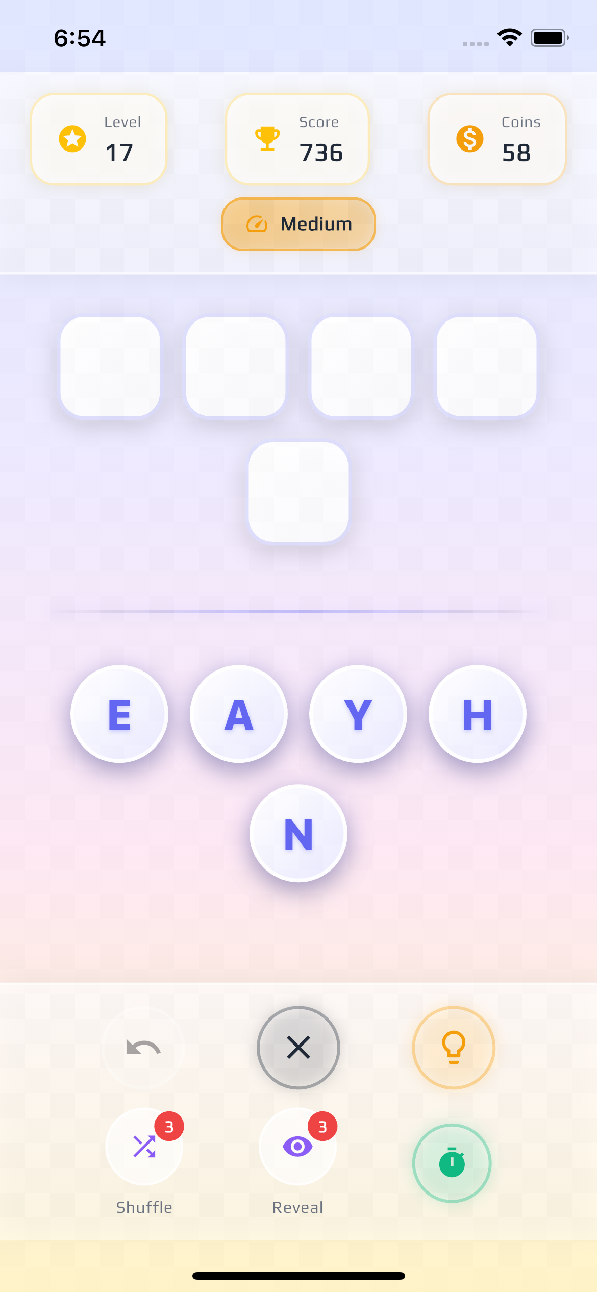 WordPlayX game — light theme